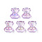 Transparent Acrylic Cabochons, Rainbow Color Plated, Bear, Medium Orchid, 21x17.5x9mm