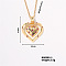 Japanese Style Heart Pendant Necklace with Hollow Design, 15.75 inch(400mm)