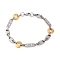 201 Stainless Steel Arrow Oval Link Chain Bracelets, with 304 Stainless Steel Clasps, Golden & Stainless Steel Color, 8-5/8 inch(22cm)