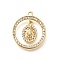Brass Micro Pave Cubic Zirconia Pendants, Cadmium Free & Nickel Free & Lead Free, Real 18K Gold Plated, Ring Charms, Tortoise, 21x18x3mm, Hole: 1.5mm