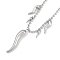 Rack Plating Brass Italian Horn Cornicello Bib Necklacess, Cadmium Free & Lead Free, Long-Lasting Plated, Platinum, 16.81 inch(42.7cm)