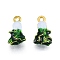 Alloy Enamel Pendants, Matte Style, Cabbage, Matte Gold Color, 17x10x5mm, Hole: 1.8mm