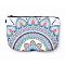 Polyester Tarp Zip Cosmetic Pouches, Rectangle with Flower Pattern, Aqua, 14.4x21.7x2.1cm