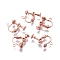 Rack Plated Brass Screw Clip-on Earring Findings, Spiral Ear Clip, Rose Gold, 13x17x4.5mm, Hole: 1.6mm