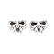 Alloy Bead Enamel Settings, Cadmium Free & Lead Free, Bowknot, Antique Silver, 12x14.5x7mm, Hole: 3.5mm