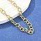 Brass Cable Chain Necklaces, with Lobster Claw Clasps, Long-Lasting Plated, Word Good Luck, Real 18K Gold Plated, 24-3/8 inch(61.8cm)