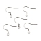 304 Stainless Steel Earring Hooks, Ear Wire, with Horizontal Loop, Stainless Steel Color, 17~18x18~20x2mm, Hole: 2mm, 21 Gauge, Pin: 0.7mm