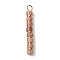 Natural Rhodonite & Electroplated Synthetic Non-magnetic Hematite Heishi Beaded Pendants, Disc Beaded Charms with 304 Stainless Steel Loops, Golden, 32.5x4x4mm, Hole: 3mm