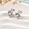 304 Stainless Steel Stud Earrings, with Freshwater Pearl Beads, Flower, Stainless Steel Color, 12.5x8.5mm