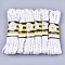 Polypropylene Fiber Ribbons, with Golden Metallic Cord, Wave Shape, White, 7~8mm, 15yard/bundle, 6bundles/bag