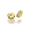 Brass Micro Pave Clear Cubic Zirconia Beads, Rack Plating, Long-Lasting Plated, Lead Free & Cadmium Free, Flat Round, Golden, 4.5x1.5mm, Hole: 1.5mm