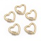 Brass Micro Pave Cubic Zirconia Screw Carabiner Lock Charms, for Necklaces Making, Quick Links, Long-Lasting Plated, Heart, Clear, Matte Style, Real 18K Gold Plated, 19x20x2mm