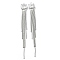 Brass Chains Tassel Pendants, with Glass, Platinum, 87x10x4.5mm, Hole: 1.8mm