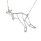 Non-Tarnish 201 Stainless Steel Pendant Necklaces, with Cable Chains, Kangaroo, Stainless Steel Color, 17.9 inch(45.5cm), 2mm, Kangaroo: 49x59x1mm