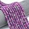 Dyed Natural Map Stone Beads Strands, Frosted, Rondelle, Orchid, 6x4mm, Hole: 1mm, about 93~96pcs/strand, 14.57''~14.76''(37~37.5cm)