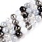 Electroplate Glass Bead Strands, Faceted, Round, Black, 8mm, Hole: 1.4mm, about 50~51pcs/strand, 14.33''~14.69''(36.4~37.3cm)