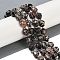 Natural Snowflake Obsidian Beads Strands, Faceted, Bicone, Double Terminated Point Prism Beads, 10x9mm, Hole: 1.2mm, about 38pcs/strand, 15.08''(38.3cm)