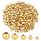 PH PandaHall 250pcs 18k Gold Plated Spacer Beads, 5 Size Round Brass Beads Matte Smooth Loose Beads for Summer Bracelet Necklace Jewelry DIY Crafts, 7x6/6/5/4/3mm