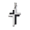 304 Stainless Steel Pendants, Cross, Black, 37.5x23x3mm, Hole: 4.5x9mm