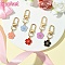 Alloy Enamel Sakura Pendant Decorations, with Alloy Swivel Clasps, Mixed Color, 54mm, 5pcs/set