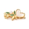 Brass Micro Pave Cubic Zirconia Box Clasps, Cadmium Free & Nickel Free & Lead Free, with Shell and ABS Imitation Pearl, Long-lasting Plated, 2-Strand, 4-Hole, Real 18K Gold Plated, 27mm, Hole: 1mm