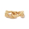 Brass Fold Over Clasps, Cadmium Free & Nickel Free & Lead Free, Twist Oval, Real 18K Gold Plated, 19mm, Hole: 1.2mm