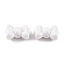 Opaque Acrylic Beads, AB Color Plated, Bowknot, White, 16.5x24.5x11.5mm, Hole: 2mm, about 190pcs/500g