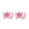 Alloy Enamel Pendants, Letter, Golden, 16x22x1mm, Hole: 1.6mm