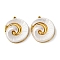 304 Stainless Steel Pendants,  Vortex Charms, with ABS Plastic Pearl, PVD Vacuum Plating, Real 18K Gold Plated, 25.5x21.5x5mm, Hole: 1.2mm