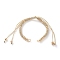 Adjustable Polyester Braided Cord Bracelet Making, with Metallic Cord, Brass Beads, 304 Stainless Steel Jump Rings, Gold, 5-1/2~11-3/8 inch(14~29cm)