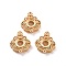 Brass Micro Pave Colorful Cubic Zirconia Locket Pendants, Diffuser Locket, Hollow, Cadmium Free & Lead Free, Auspicious Clouds, Matte Gold Color, 24x19x7mm, Hole: 2x3.5mm