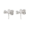 Brass Micro Pave Clear Cubic Zirconia Pendants Bail, Cadmium Free & Nickel Free & Lead Free, Bowknot, Platinum, 14.5x14x5.5mm, Hole: 1.4mm