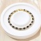 Brass Enamel Link & Charm Bracelets, with Clear Cubic Zirconia, Cadmium Free & Lead Free, Rack Plating, Black, 6-1/4 inch(16cm)