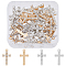 SUPERFINDINGS 48Pcs 3 Colors Alloy Cross Pendants with Rhinestone Cross Pattern Pendant Charms for Necklace Earrings Bracelet Jewelry Making Hole: 1.8mm