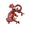 Dragon Enamel Pin, Alloy Brooch for Backpack Clothes, Red, 50x47mm