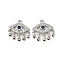 Brass Micro Pave Cubic Zirconia Pendants, with Glass, Long-Lasting Plated, Eye, Platinum, 16x14.5x2mm, Hole: 1.5mm