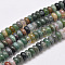 Natural Indian Agate Beads Strands, Rondelle, Dark Green, 6x4mm, Hole: 1mm, about 95~96pcs/strand, 15.1 inch