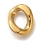 PVD Vacuum Plating 304 Stainless Steel Linking Rings, Textured Oval, Real 18K Gold Plated, 16x13x3mm, Inner Diameter: 9.5x6.5mm
