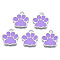 Alloy Enamel Pendants, Cadmium Free & Lead Free, Dog Paw Prints, Dark Violet, 17.5x16x1.5mm, Hole: 2mm