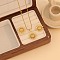 304 Stainless Steel Pendant Necklaces & Stud Earrings Sets, Flower, Golden, Earrings: 25mm