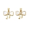 Brass Micro Pave Cubic Zirconia Pendants, with Shell, Real 18K Gold Plated, Bowknot, 16x18x3mm, Hole: 3.4x4mm