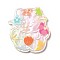 Printed Opaque Acrylic Pendants, Cat, 39.5x35x2.5mm, Hole: 1.6mm