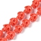 Synthetic Coral Carved Beads Strands, Dyed, Skull, Cerise, 14x11.5x10mm, Hole: 0.9mm, about 26pcs/strand, 13.39''(34cm)