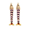Brass Micro Pave Cubic Zirconia Pendants, with Enamel, Fish, Real 18K Gold Plated, 45x10.5x6mm, Hole: 1.4mm