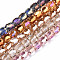 Transparent Electroplate Glass Beads Strands, AB Color Plated, Faceted, Column, Mixed Color, 10x10mm, Hole: 1.4mm, about 50pcs/strand, 19.69inch, (50cm)