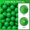 100Pcs Silicone Beads Round Rubber Bead 15MM Loose Spacer Beads for DIY Supplies Jewelry Keychain Making, Green, 15mm