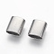 Non-Tarnish 201 Stainless Steel Slide Charms, Oval, Stainless Steel Color, 10x9x4.5mm, Hole: 3.5x7.5mm