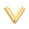 Brass Pendants, Letter V Charms, Rack Plating, Long-Lasting Plated, Lead Free & Cadmium Free, Real 18K Gold Plated, 13.5x15.5x2.5mm, Hole: 0.8mm