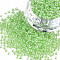 8/0 Glass Seed Beads, Transparent Inside Colours Luster, Round Hole, Round, Olive Drab, 8/0, 3~4x2~3mm, Hole: 0.8mm, about 15000pcs/bag