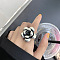 Flower Adjustabl Brass Cuff Rings, Antique Silver, Inner Diameter: Adjustable